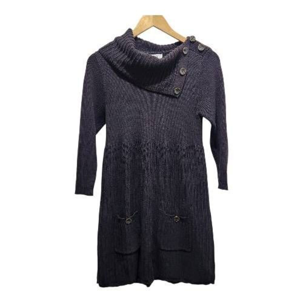 Style & Co. Black sweater dress medium cowl turtle neck